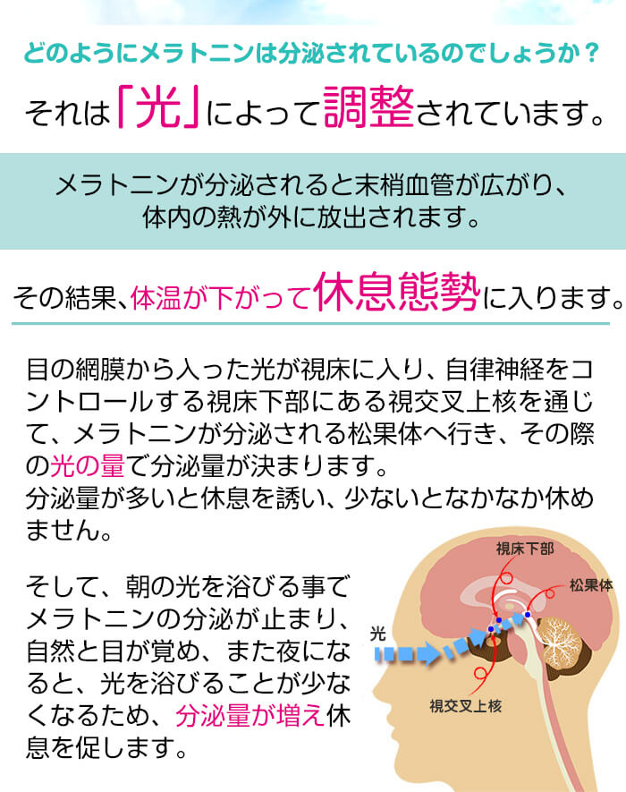光によって調整されています